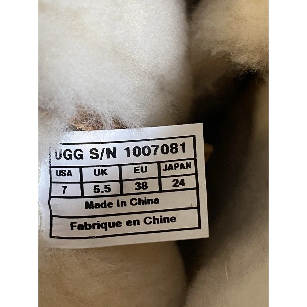 UGG Appalachin Suede Shearling Lace Up Knee High Boots Brown Women's US 7